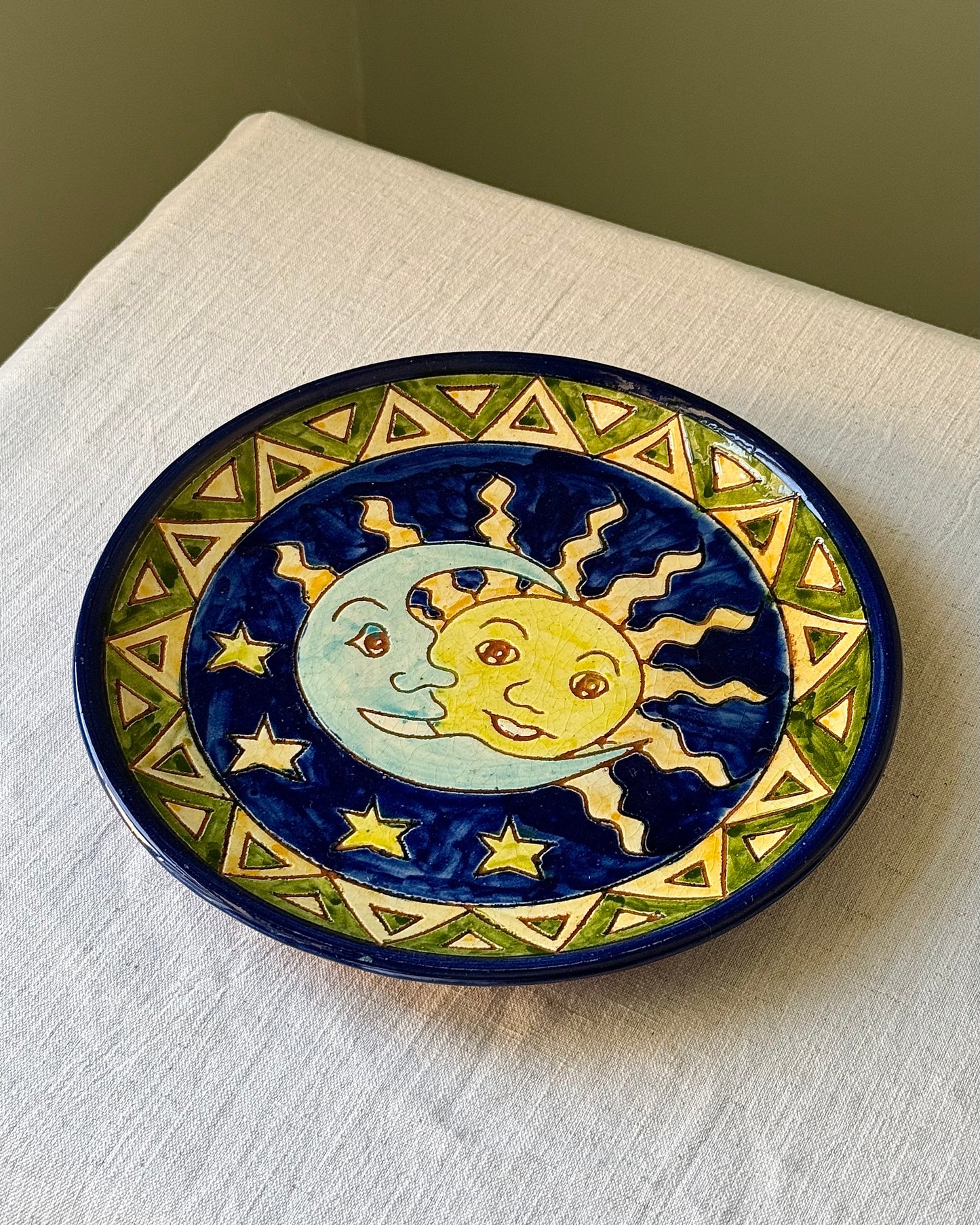 Mexican Folk Art Sun & Moon Plate