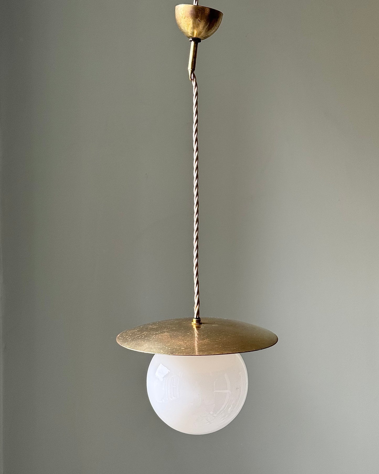 Mid-century Italian Brass Saucer Pendant