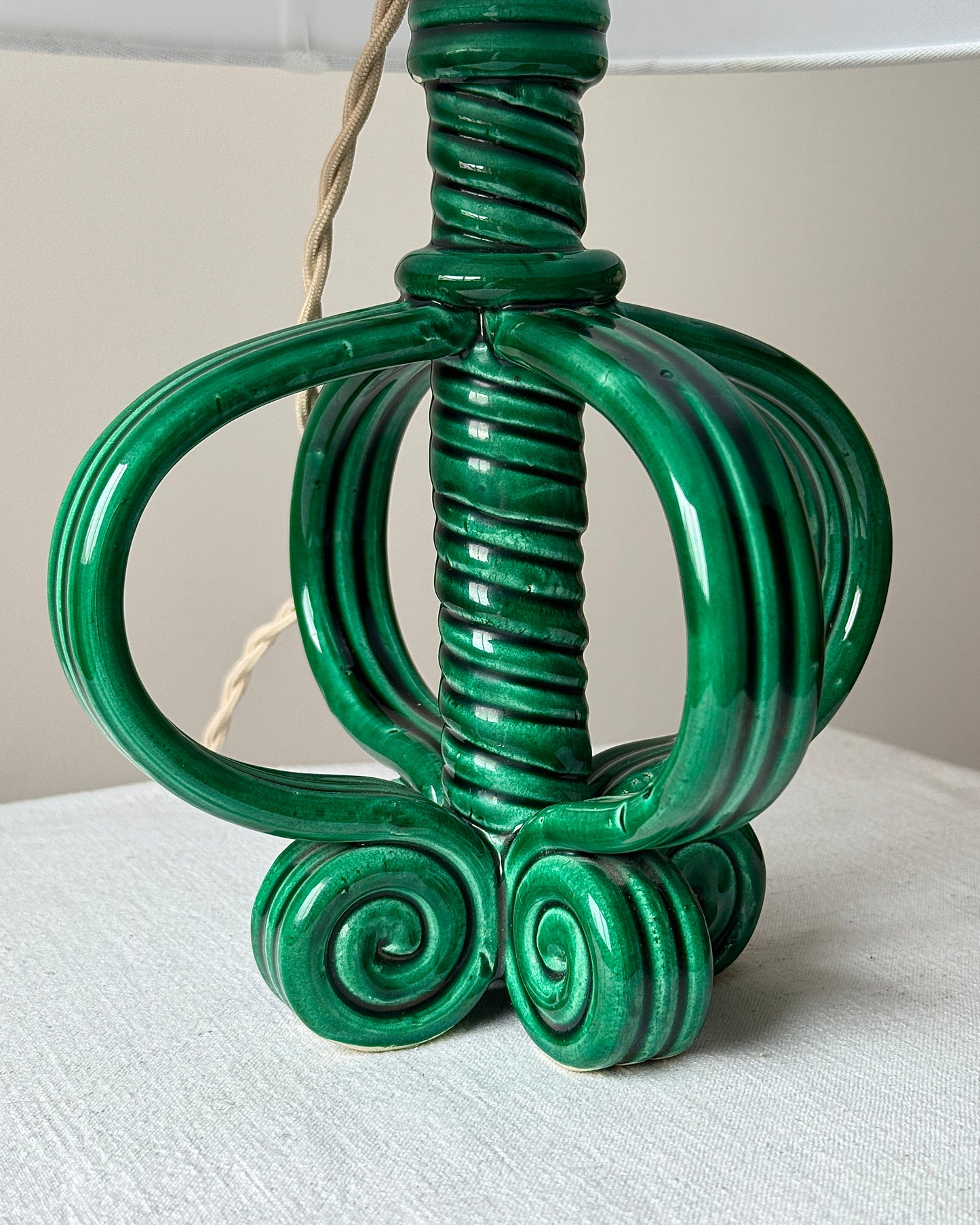 Green Glaze Vallauris Table Lamp