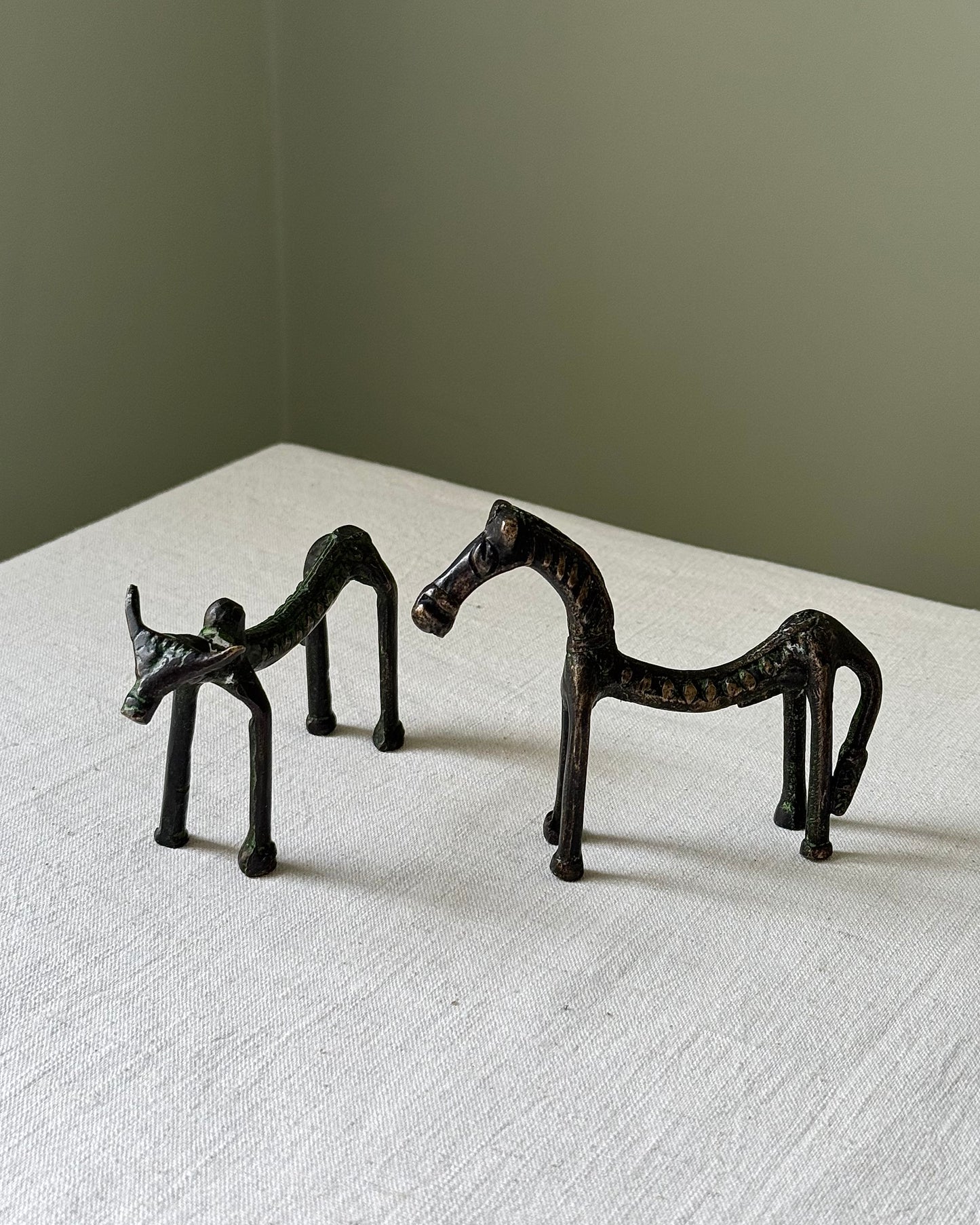 Mid-Century Brass Folk Animal Figurines