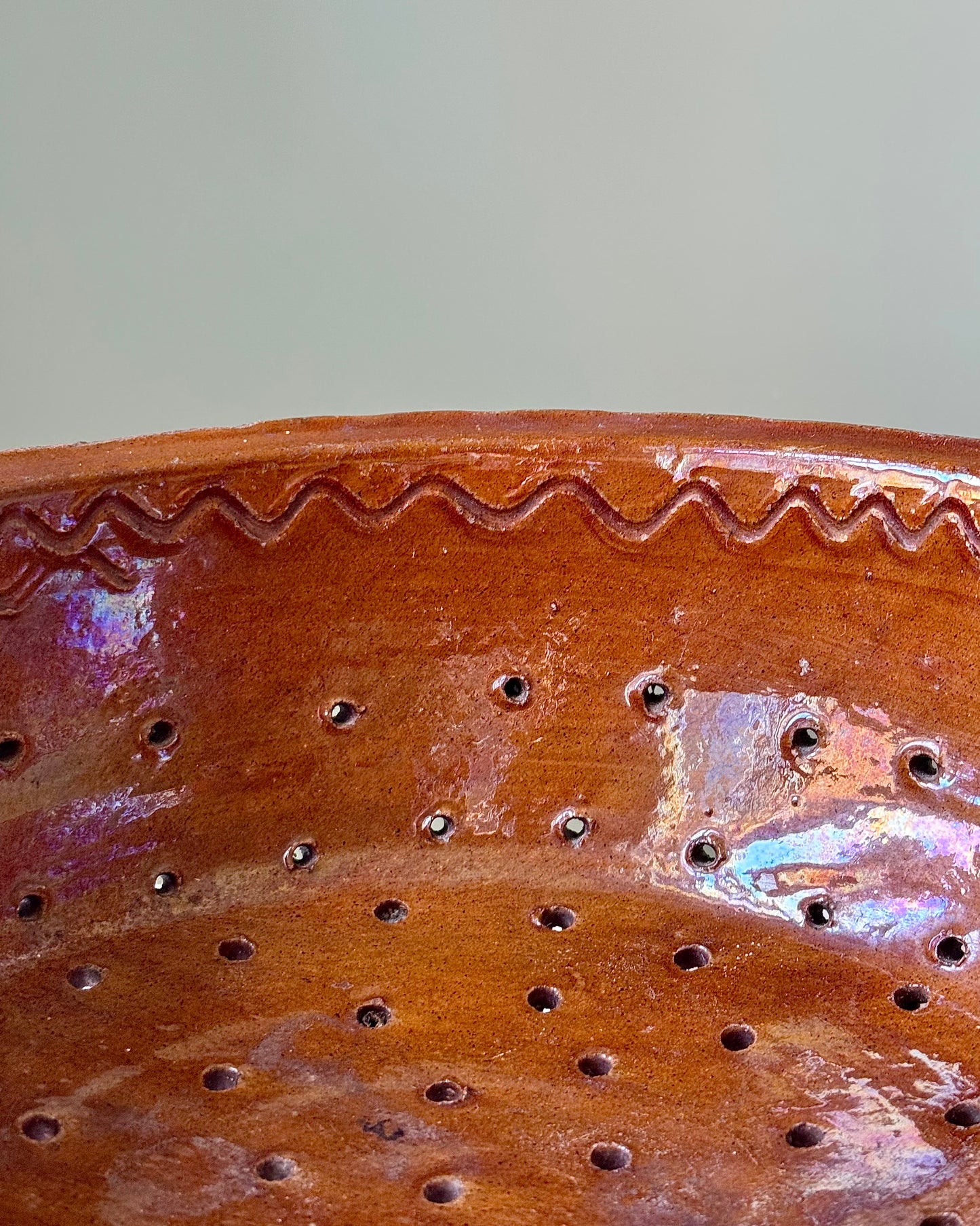Antique Southern Italian Terracotta Strainer