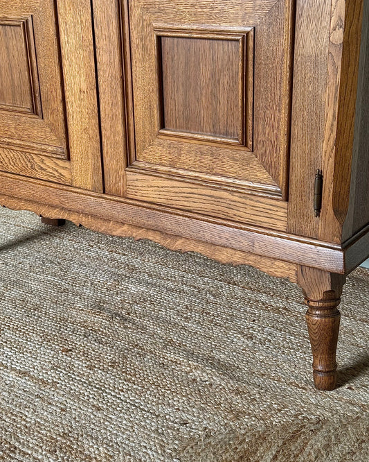 Geometric Oak Danish Cabinet Sideboard, Circa 1930’s
