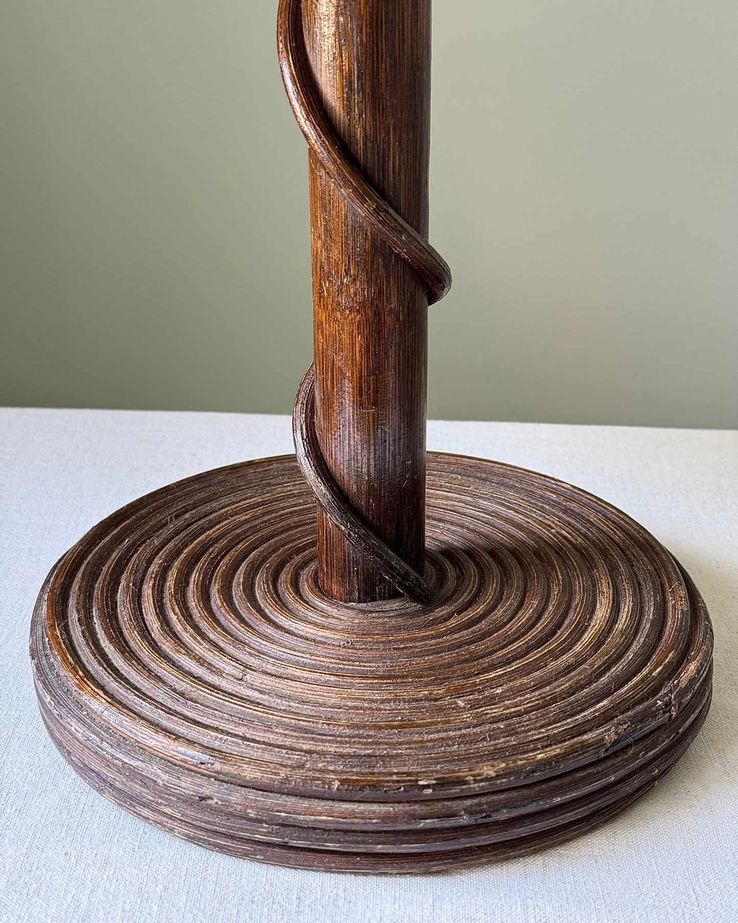 French Bamboo Table Lamp in the Manner of Louis Sognot