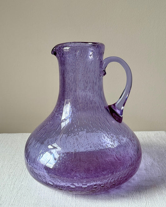 Vivid Purple Bubbled Glass Jug