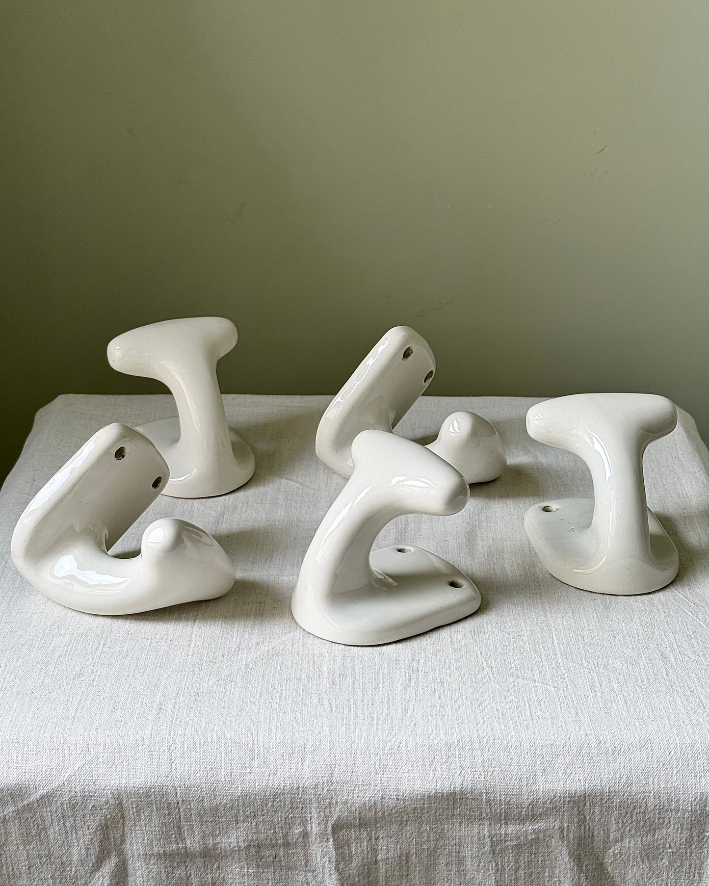 Large Swedish Ceramic Sculptural Hooks, circa 1950’s