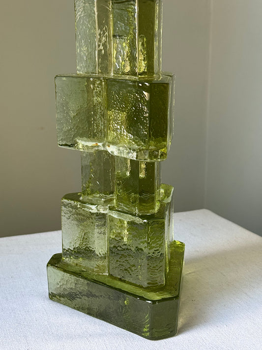 1960s Swedish Green Glass Lamp by Ateljé Engberg