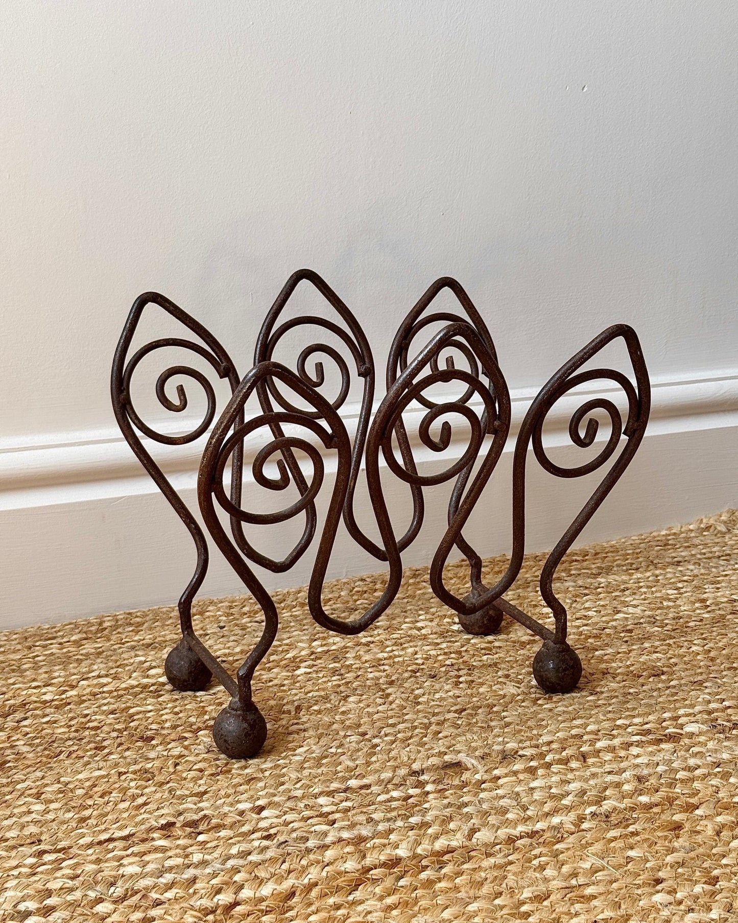 Stylised Fish Wrought Iron Magazine Rack - Club Sourced