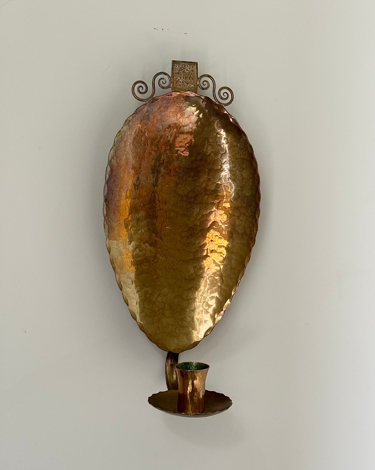 Pair of Brass Swedish Candle Sconces