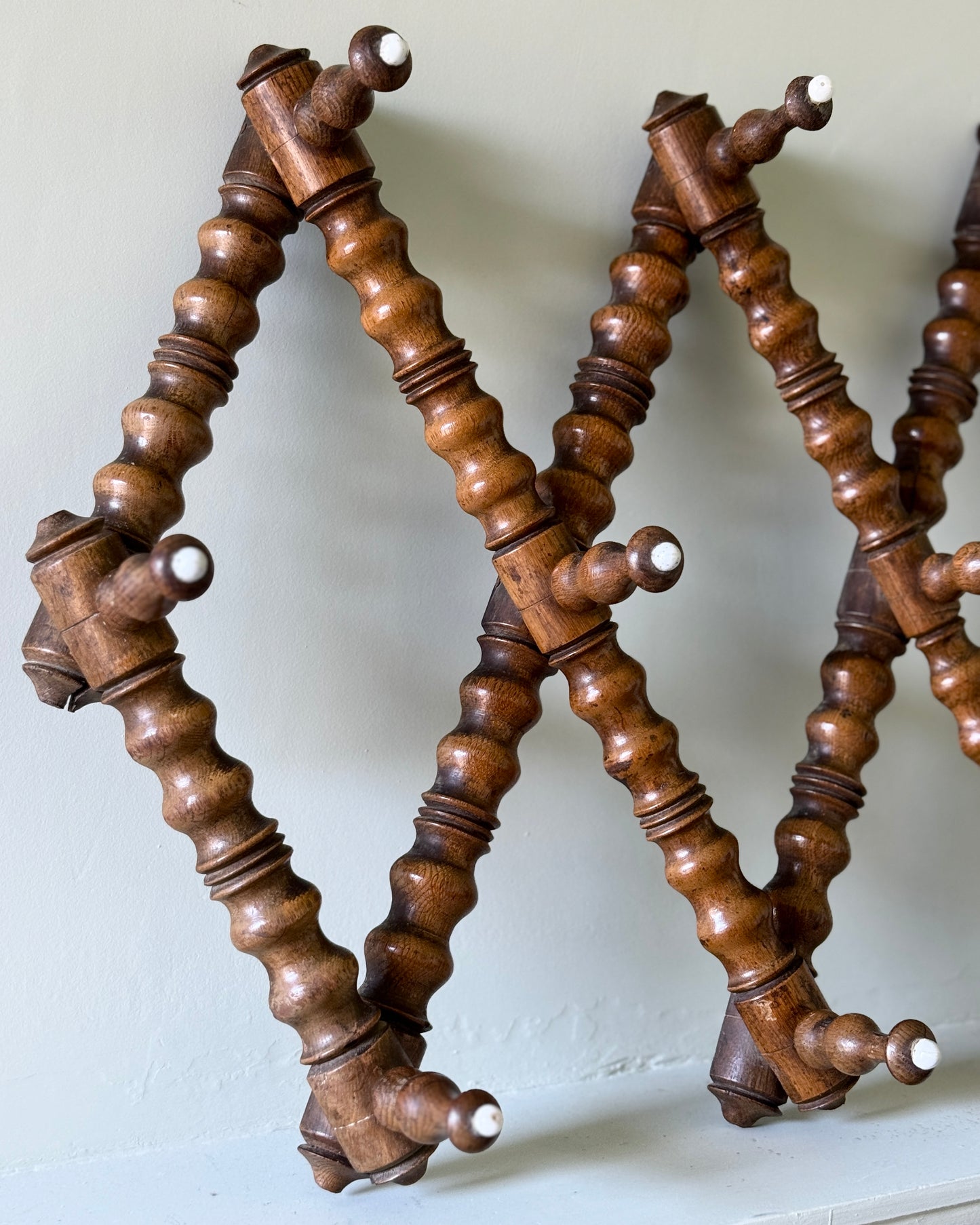 French Turned Wood Wall Pegs