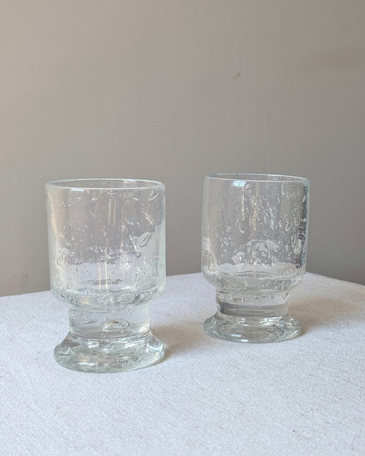 Pair of Biot Bubble Wine Glasses, c.1970s - Club Sourced