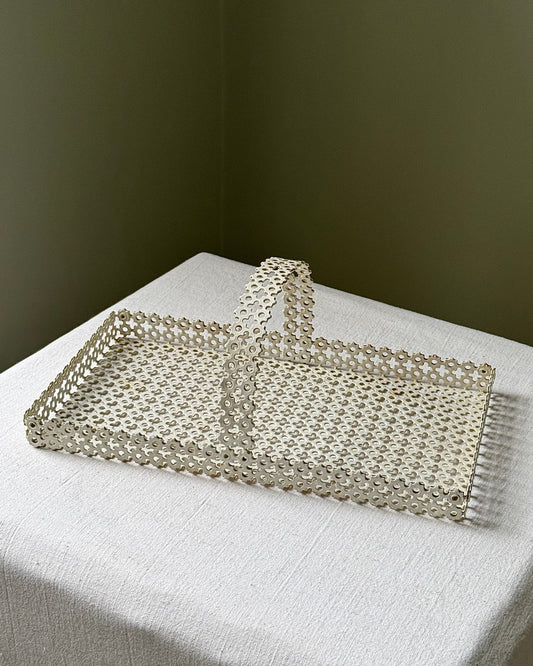 Mid-Century Perforated Metal Tray in the Style of Mathieu Matégot