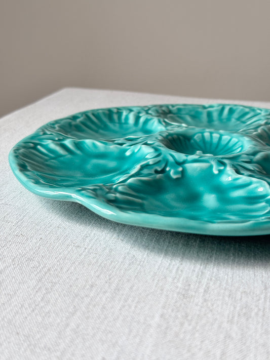 Turquoise Glaze Oyster Plates by Gien
