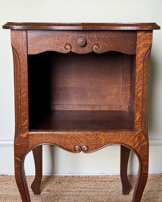Pair of French Oak Parquetry Bedside Tables, circa. 1940’s