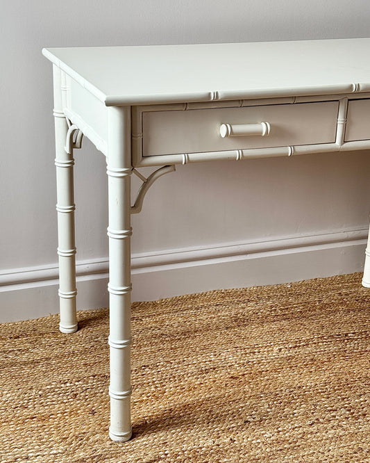 Faux Bamboo White Lacquered Dressing Table