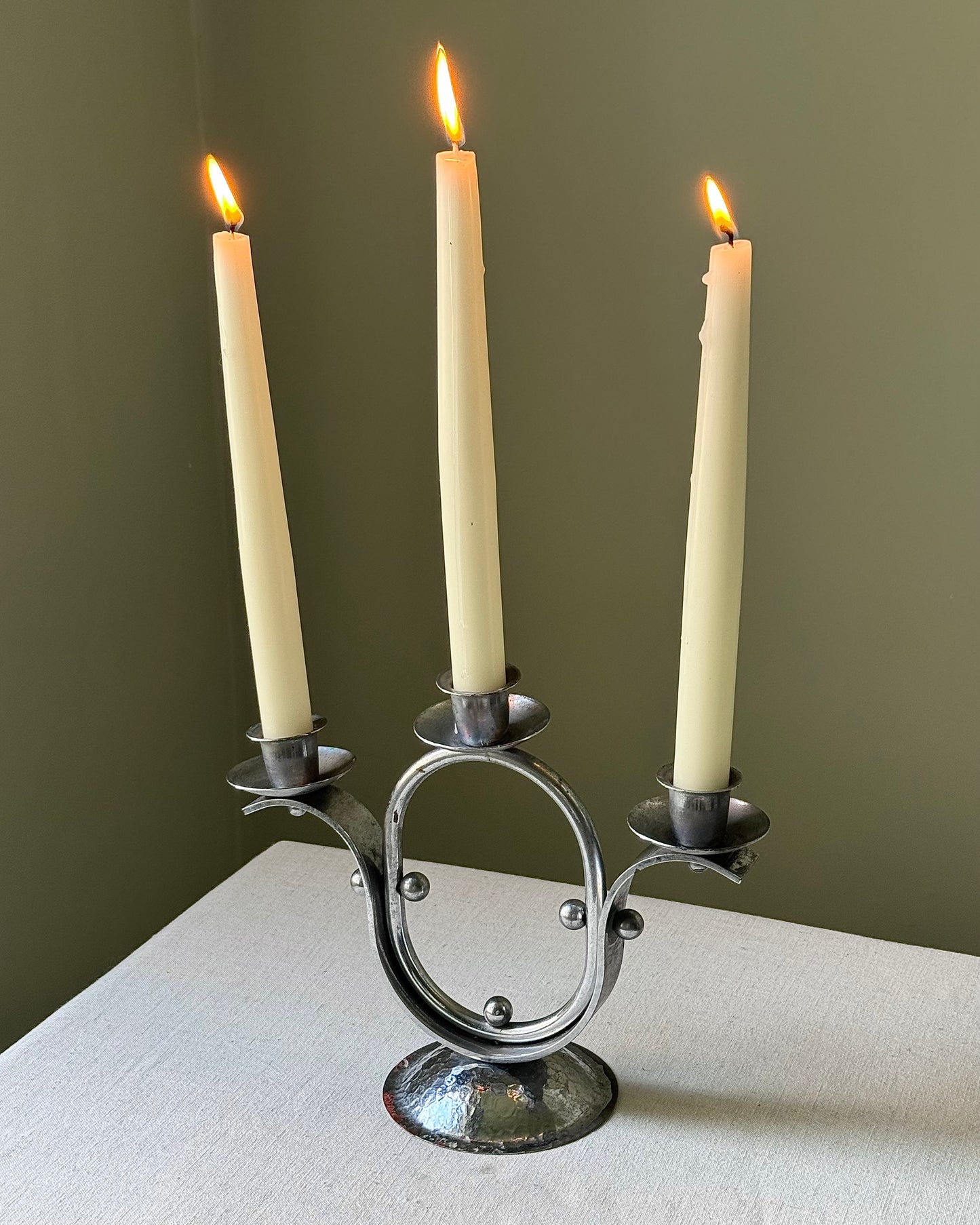 Dutch Art Deco Chrome-Plated Candelabra