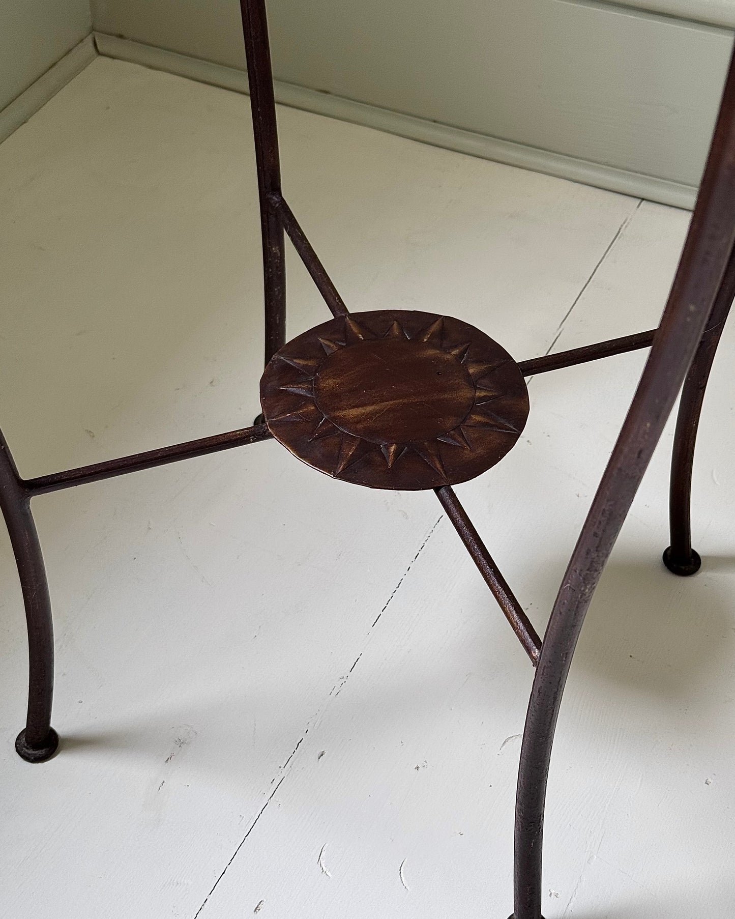 French Mid-century Atelier Celestial Wrought Iron Side Table
