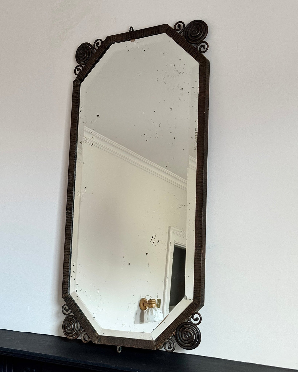 French Art Deco Wrought Iron Mirror, c.1930 - Club Sourced