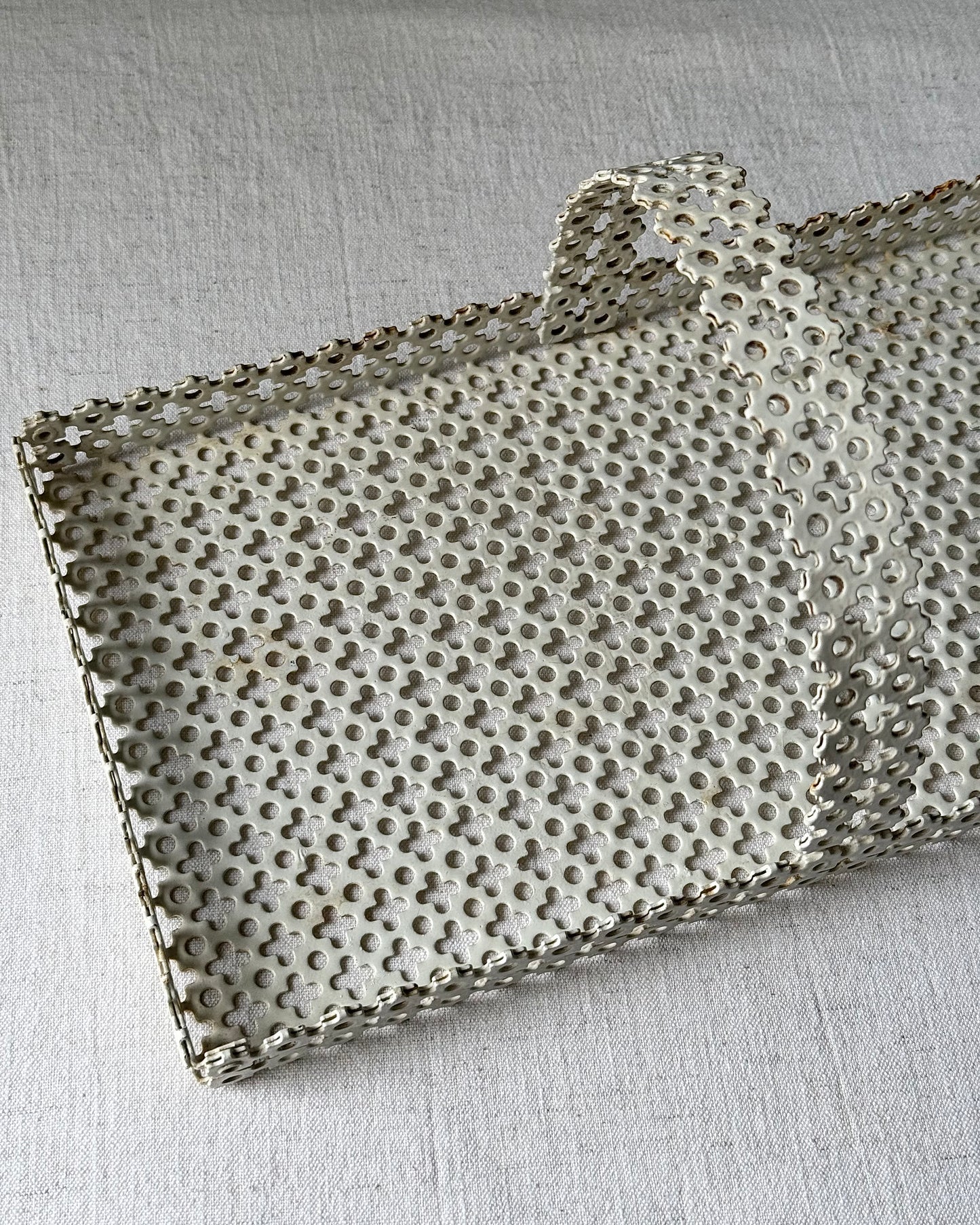 Mid-Century Perforated Metal Tray in the Style of Mathieu Matégot