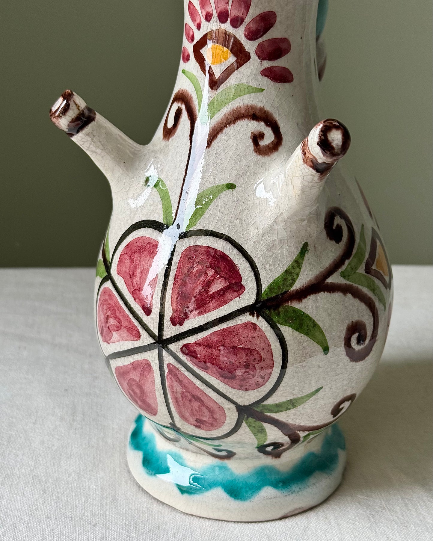 Mid-Century Greek Folk Art Horse Pitcher by Nikos Kourtzis, Circa 1950’s