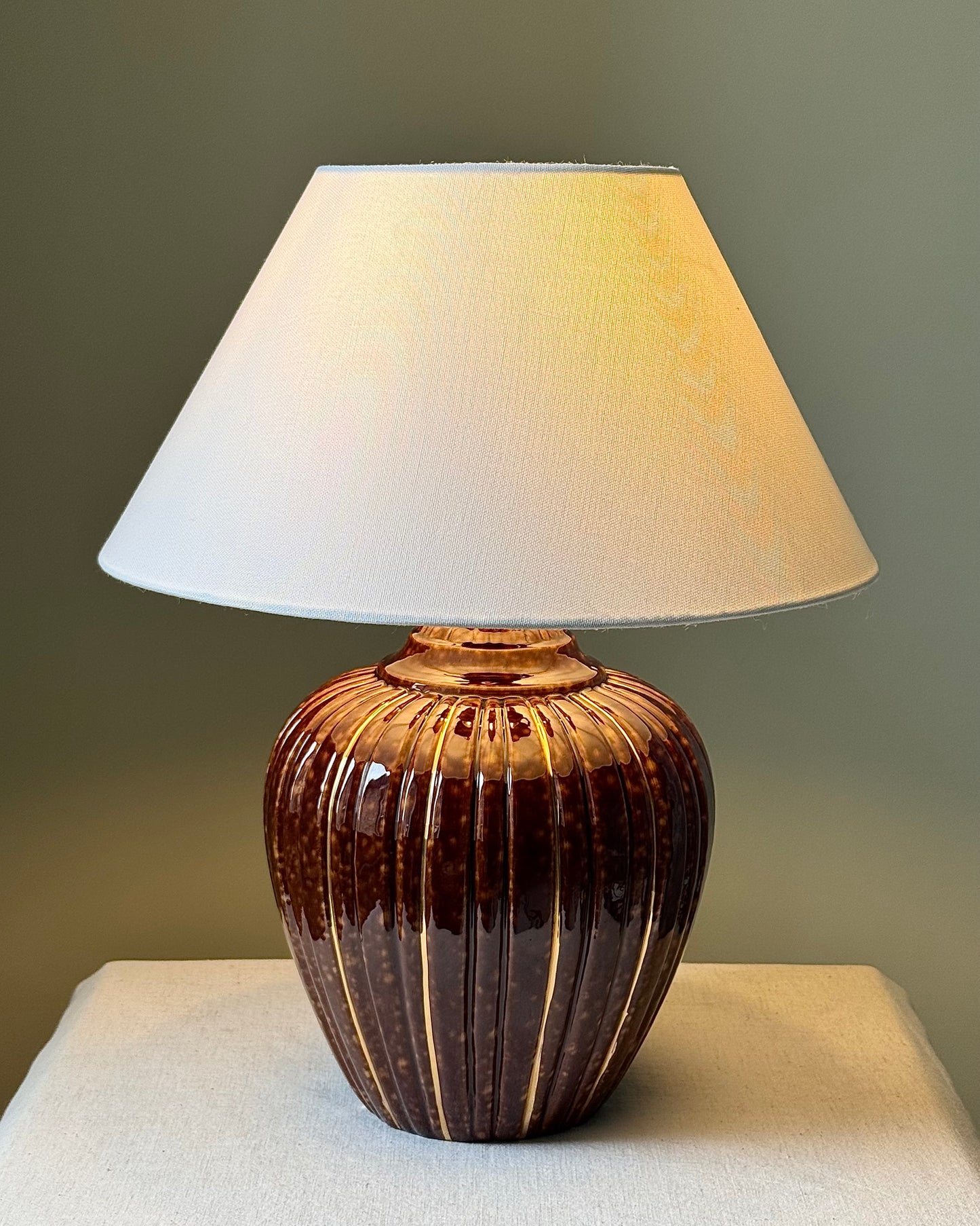 Vintage Ceramic Tortoiseshell Table Lamp