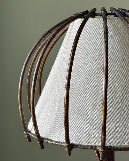 French Bamboo Table Lamp in the Manner of Louis Sognot