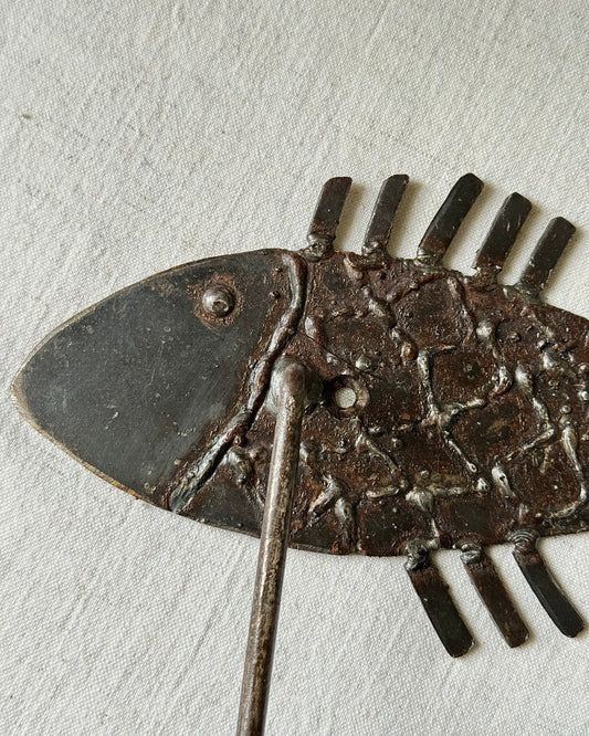 Mid-Century French Iron Fish Loo Roll Holder