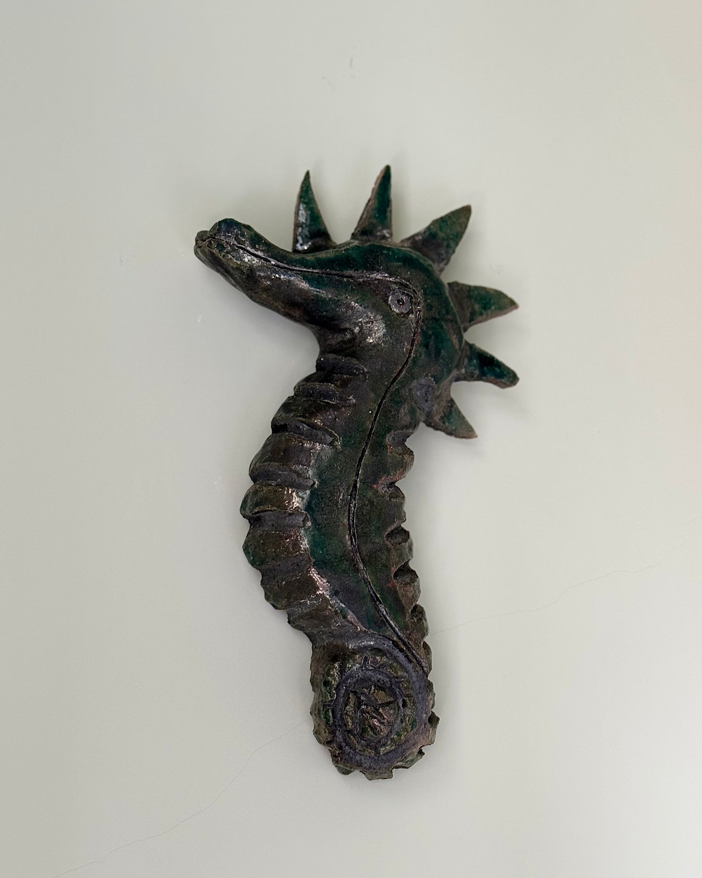 Studio Pottery Seahorse wall hanging