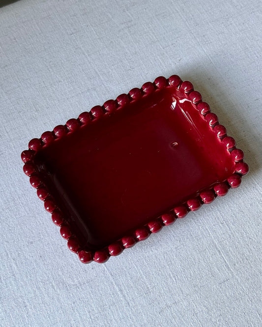 Mid-Century Vallauris Red Beaded Catch-all, 1950