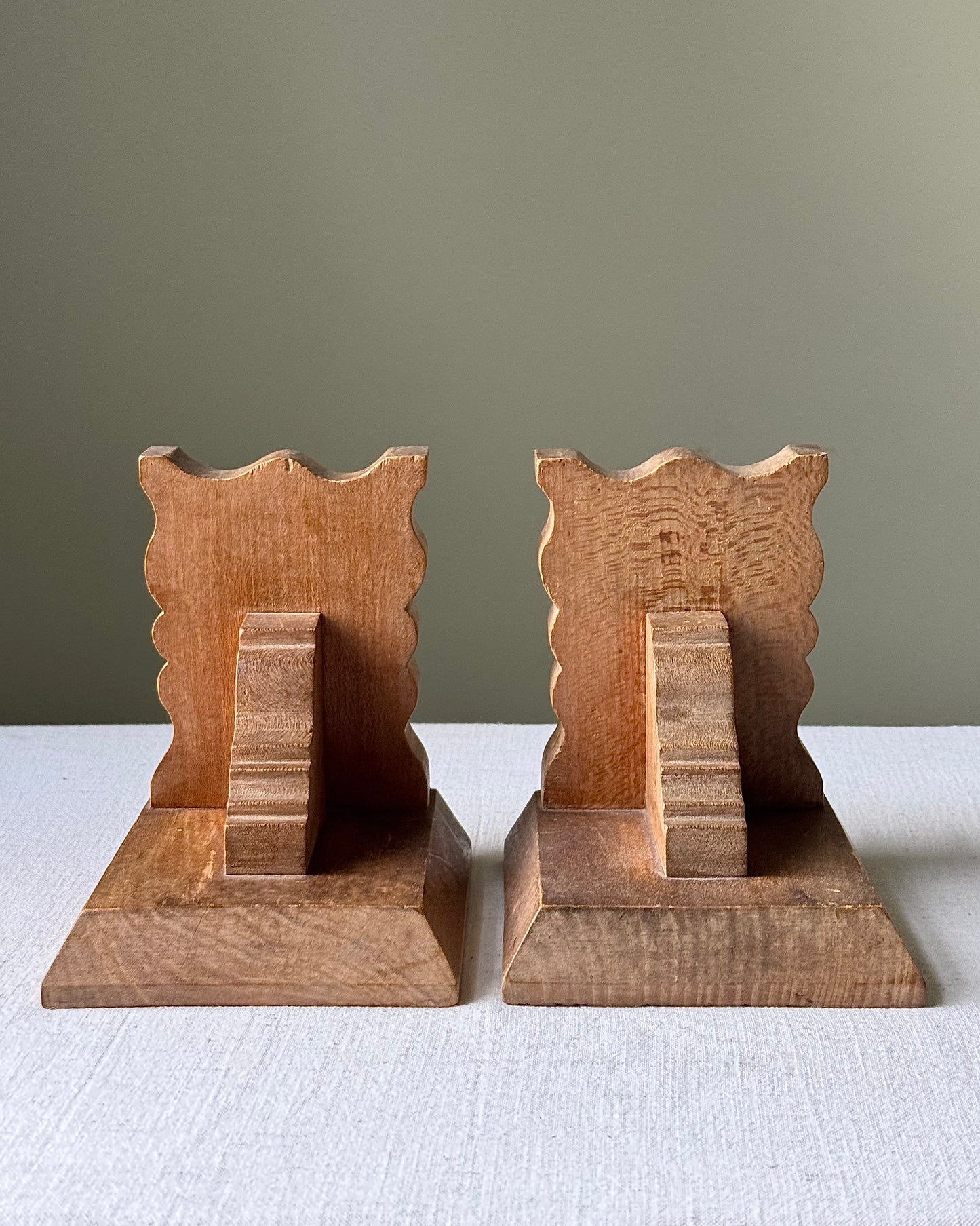 Pair of French Carved Wood Bookends
