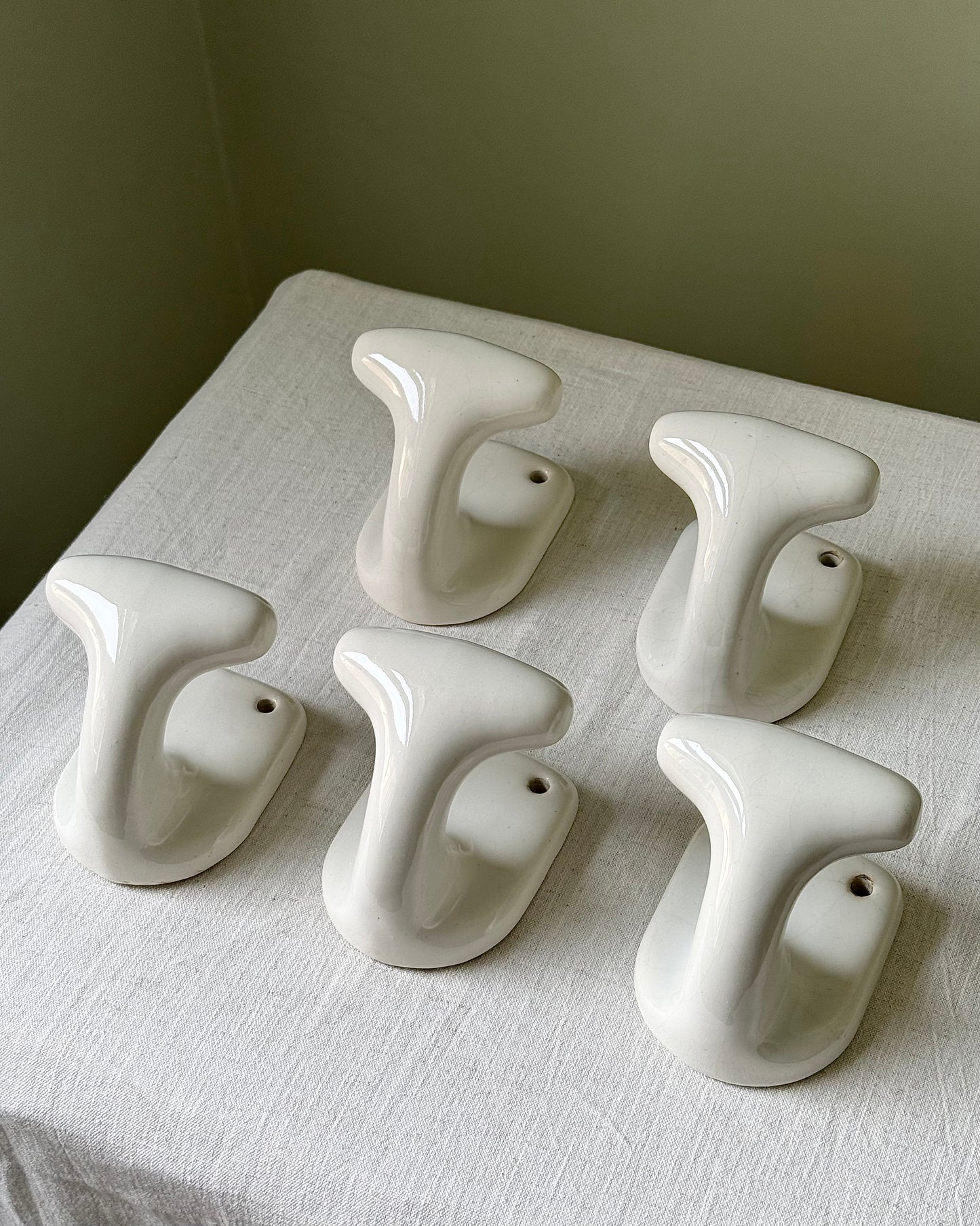 Large Swedish Ceramic Sculptural Hooks, circa 1950’s