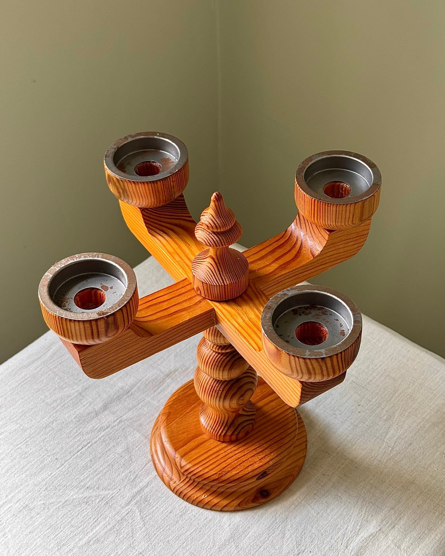 Stig Johnsson Swedish Pine Candelabra, 1970s