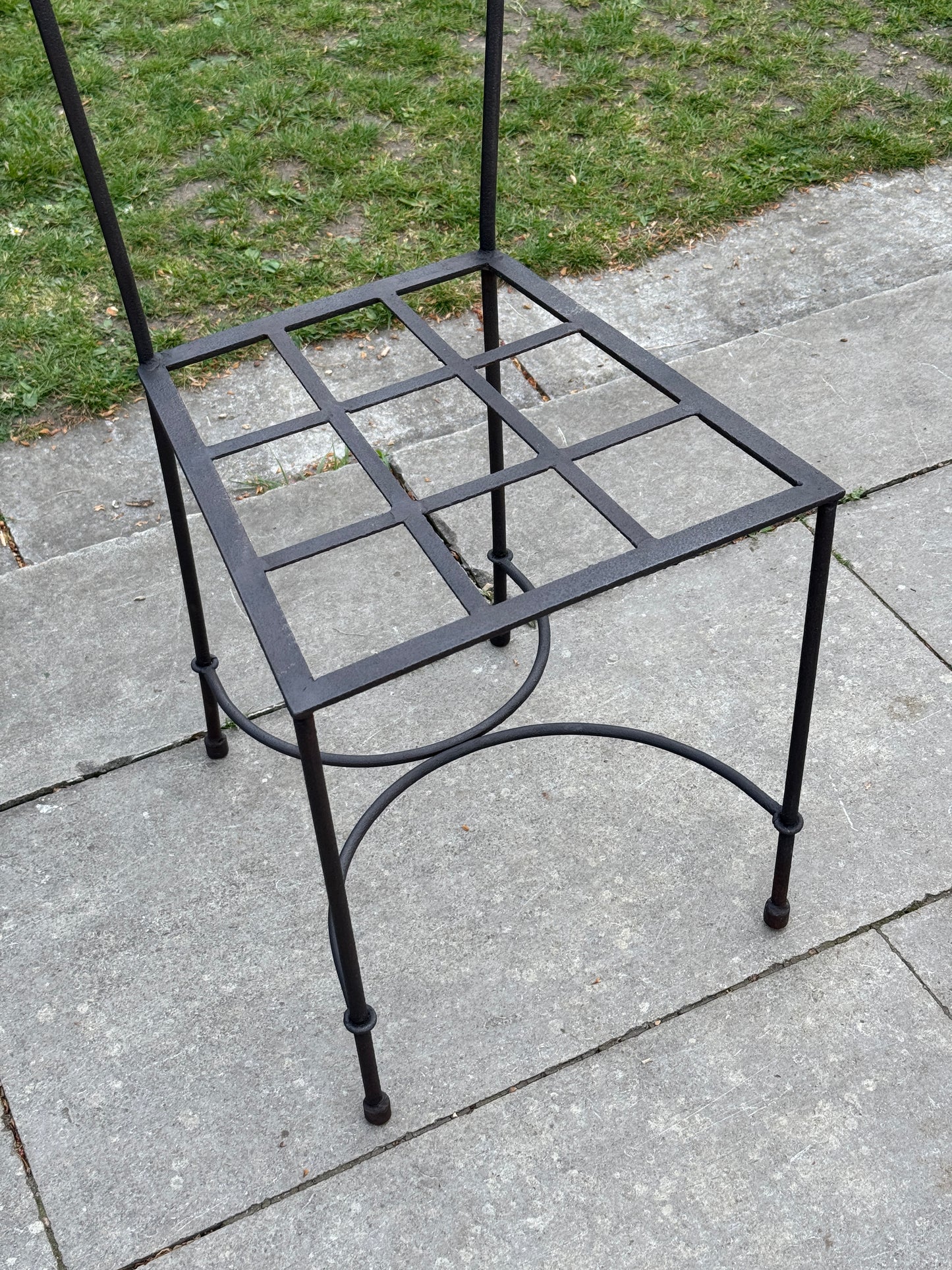 Set of 4 French Wrought Iron Post-modern Squiggle Dining Chairs