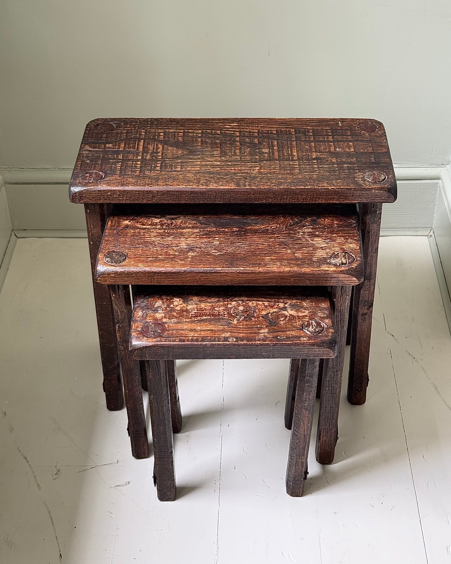 Brutalist Eastern European Nest of 3 Tables
