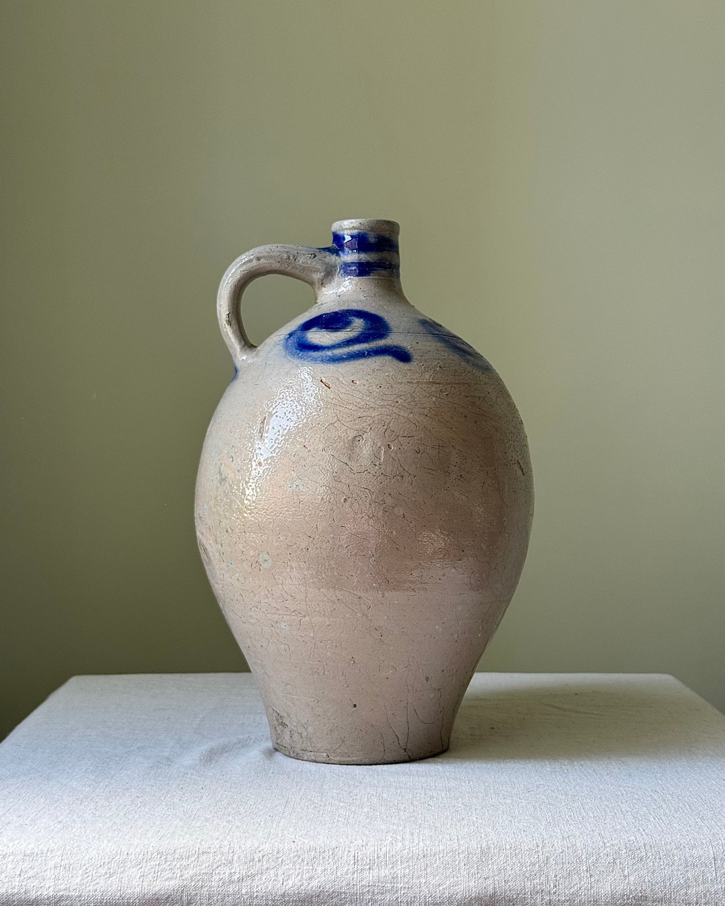 19th Century Alsace Salt Glaze Wine Jug