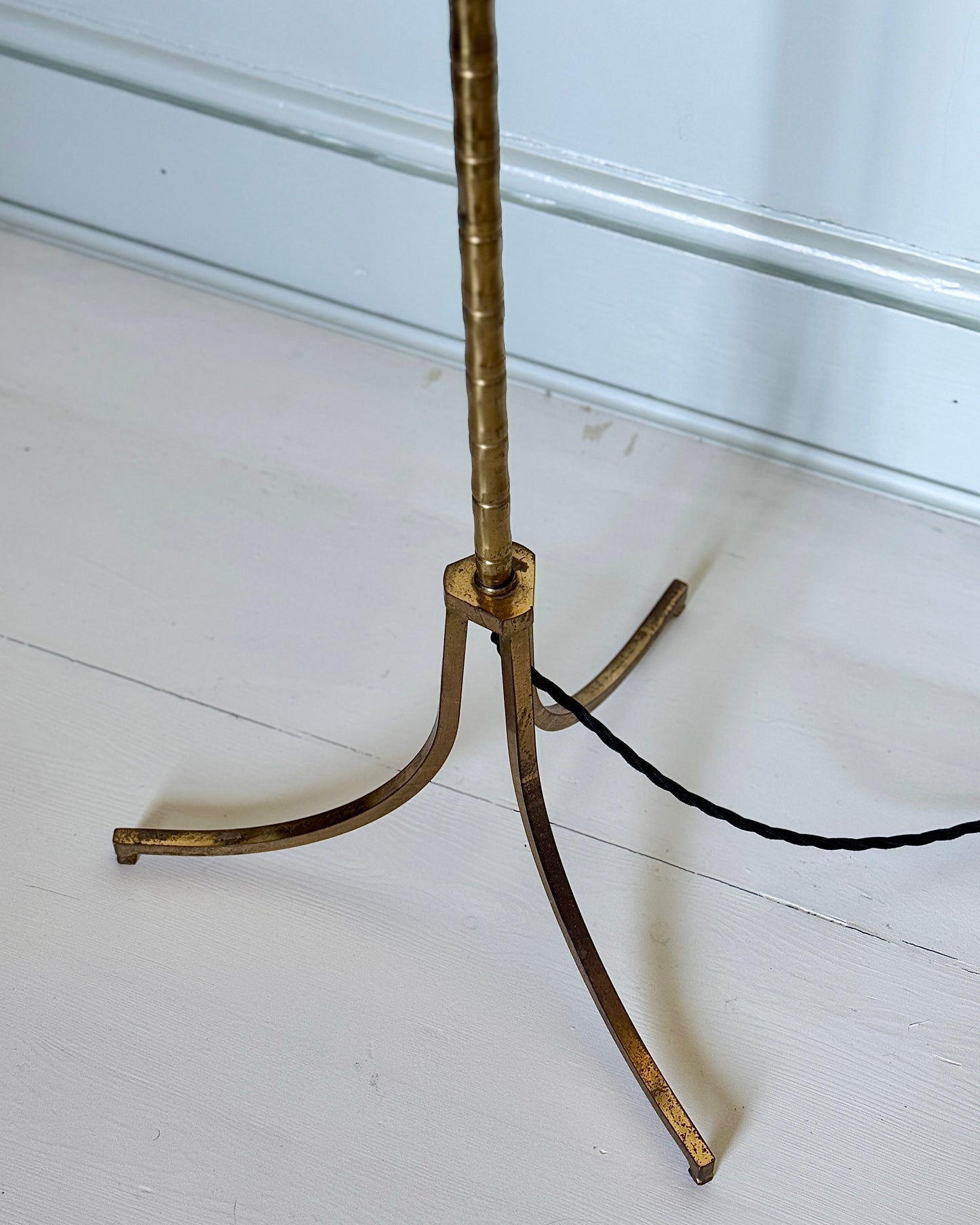 French Brass Bamboo Floor Lamp