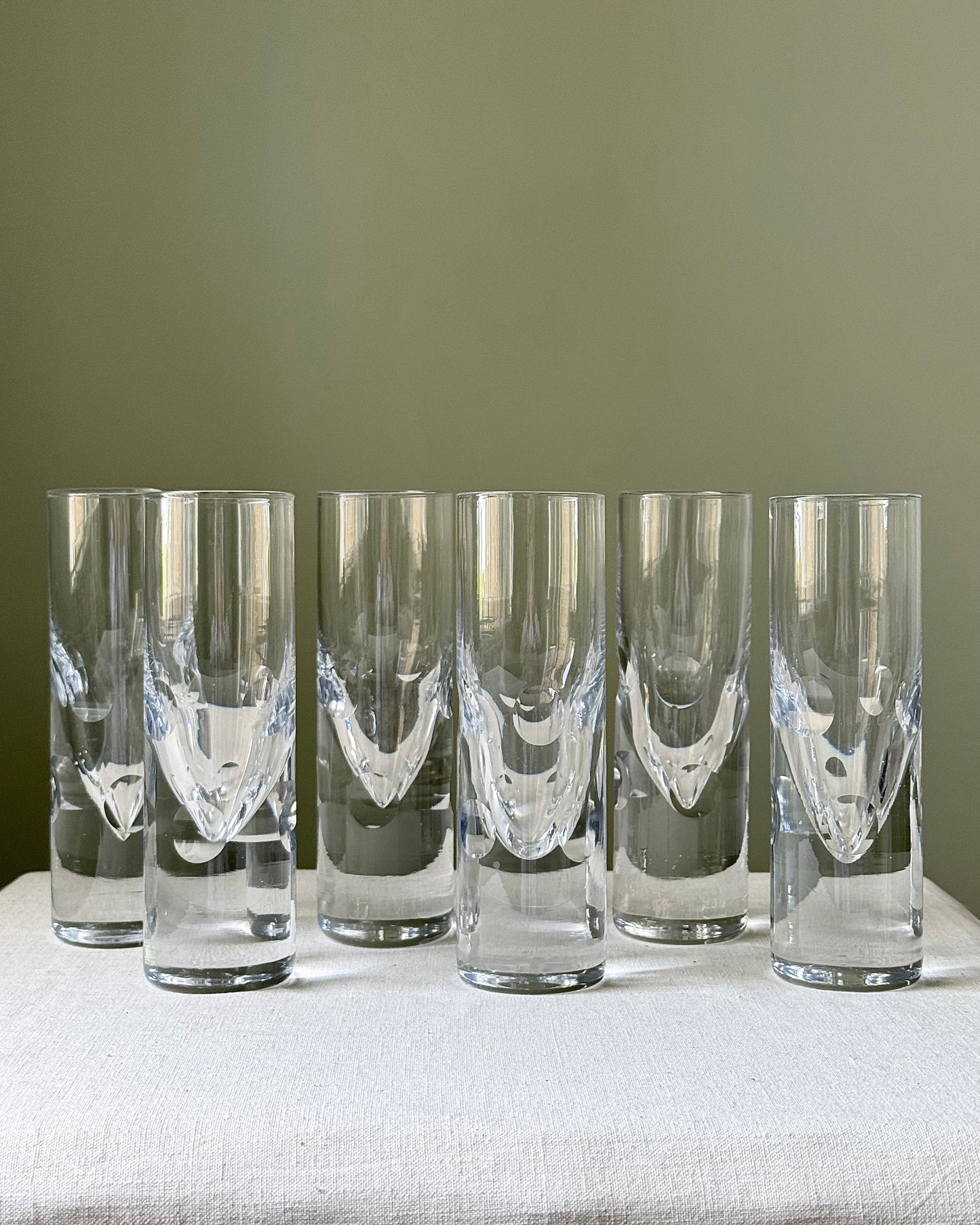 Set of 6 Murano Bullet Glasses by Carlo Moretti