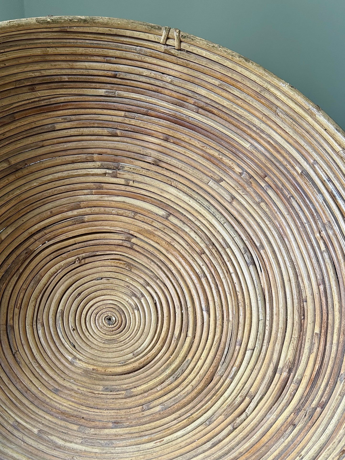 French Large Scale Sculptural Pencil Reed Bowl