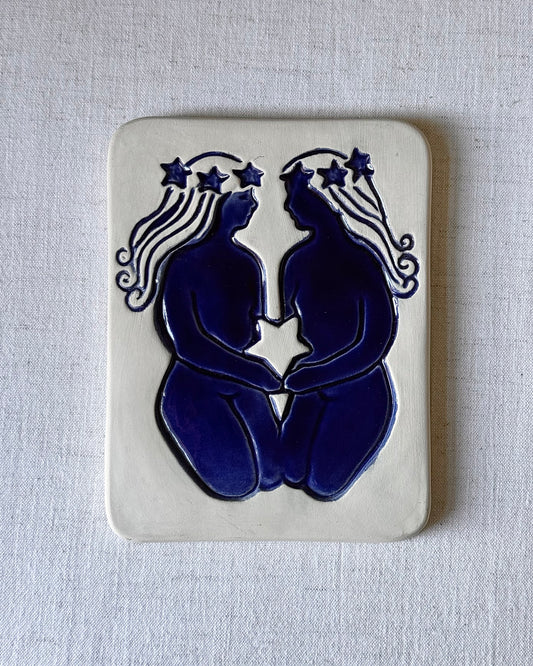 Zodiac Gemini Wall Plaque by Vallis for Gabriel Sweden, 1970s