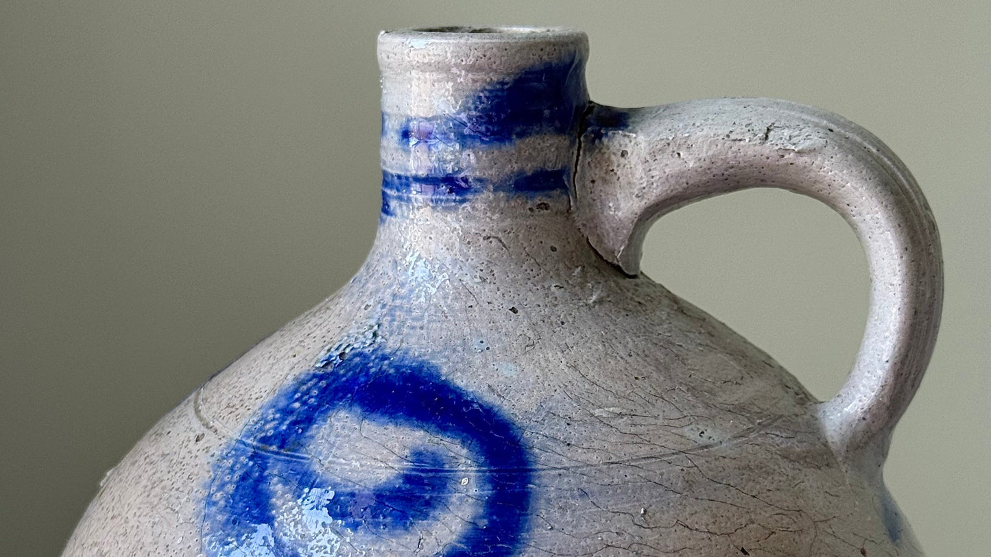 19th Century Alsace Salt Glaze Wine Jug