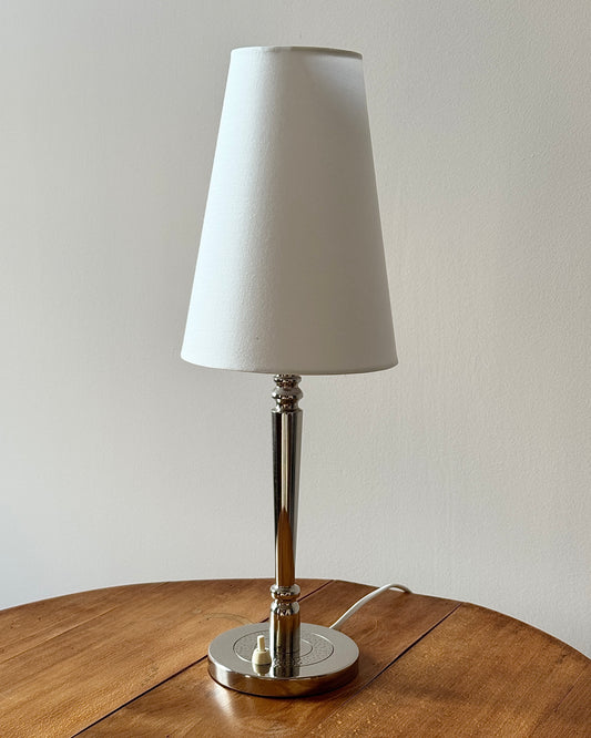 Swedish Chrome Table Lamp with Hammered Base, 1960s
