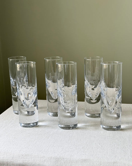 Set of 6 Murano Bullet Glasses by Carlo Moretti