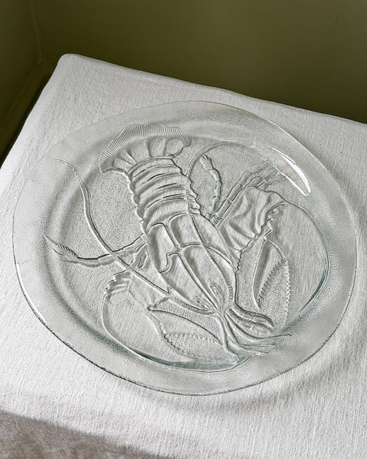 Swedish Glass Lobster Serving Plate