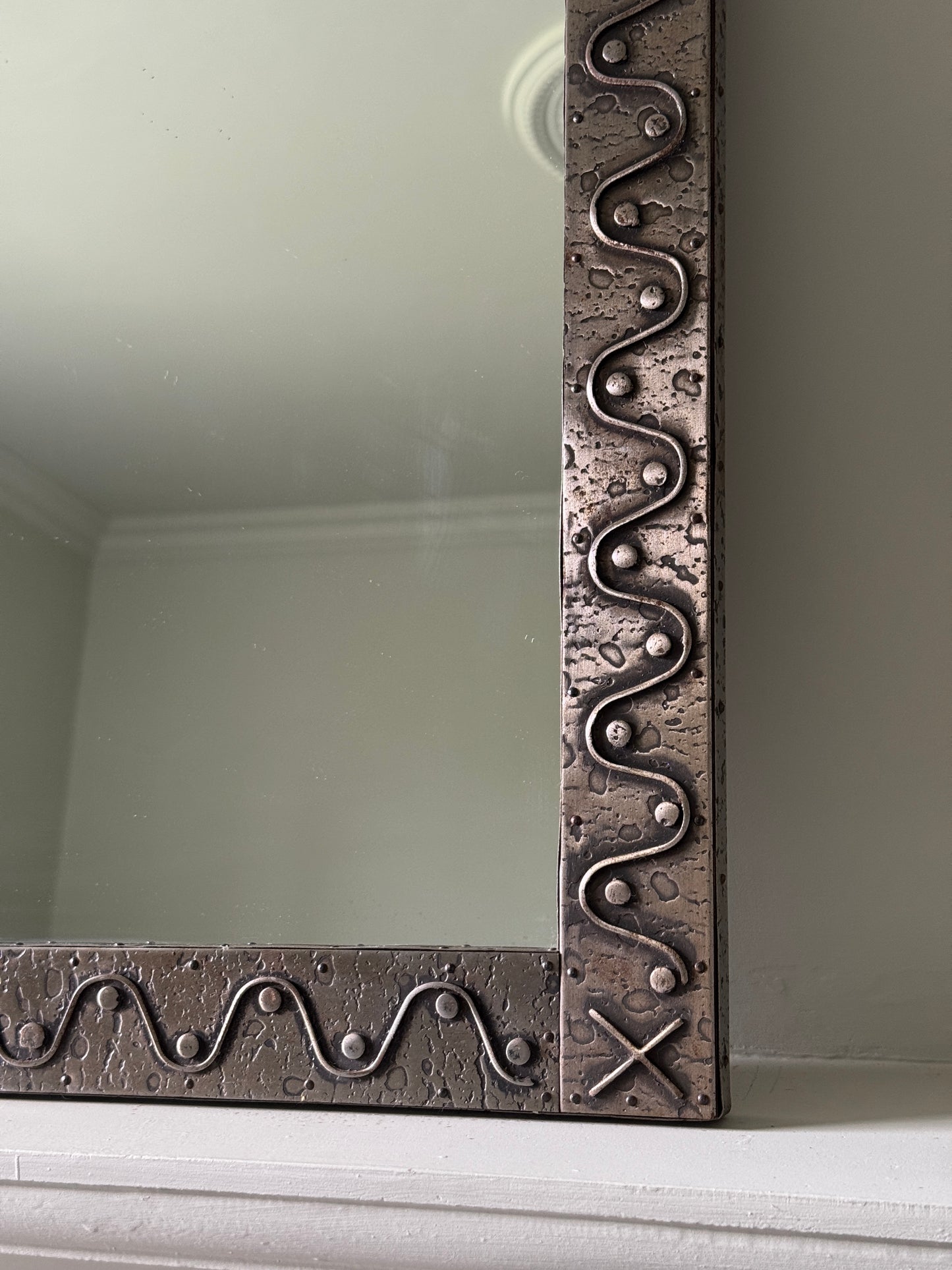 French Metal Squiggle Arch Mirror
