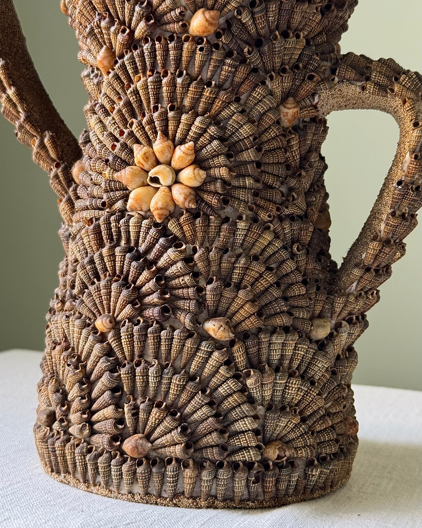 South of France Souvenir Art Shell-Encrusted Vase