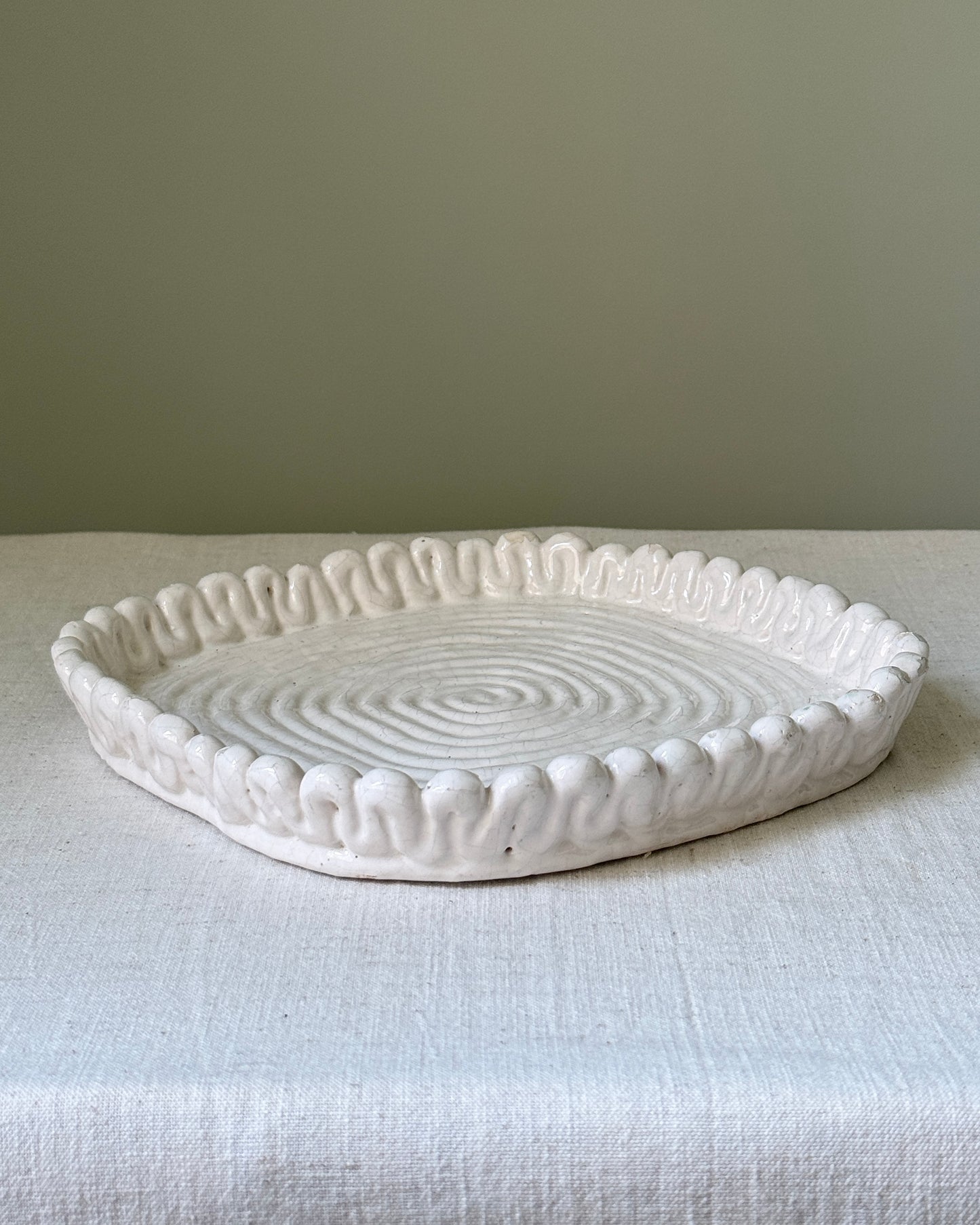 Vallauris White Ceramic Dish