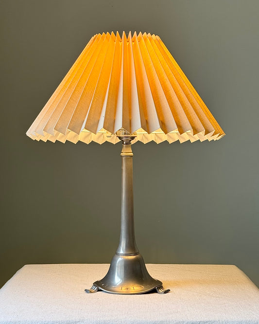 1930’s Swedish Grace Engraved Pewter Table Lamp