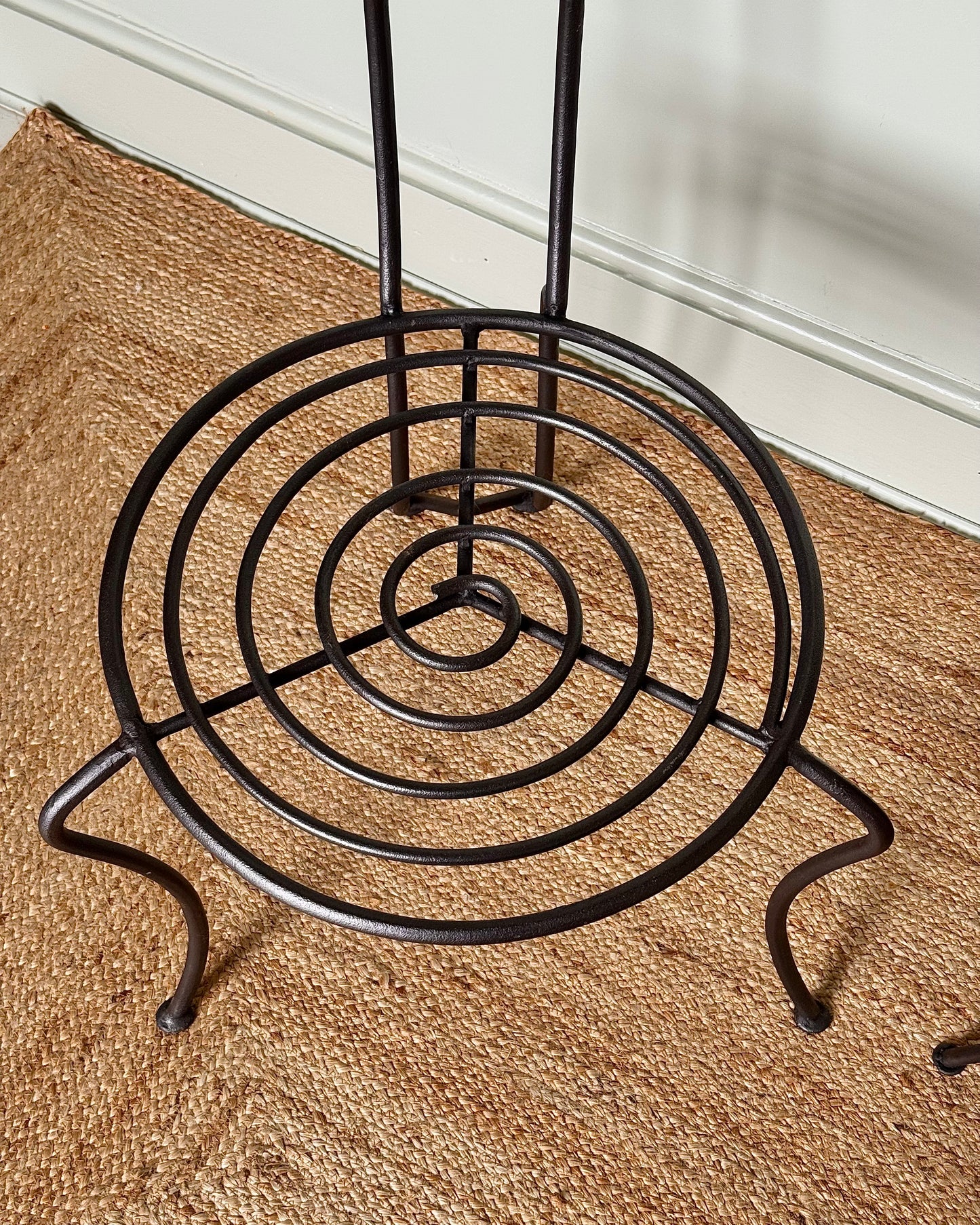 French Atelier Wrought Iron Spiral Accent Chairs, Signed JTS