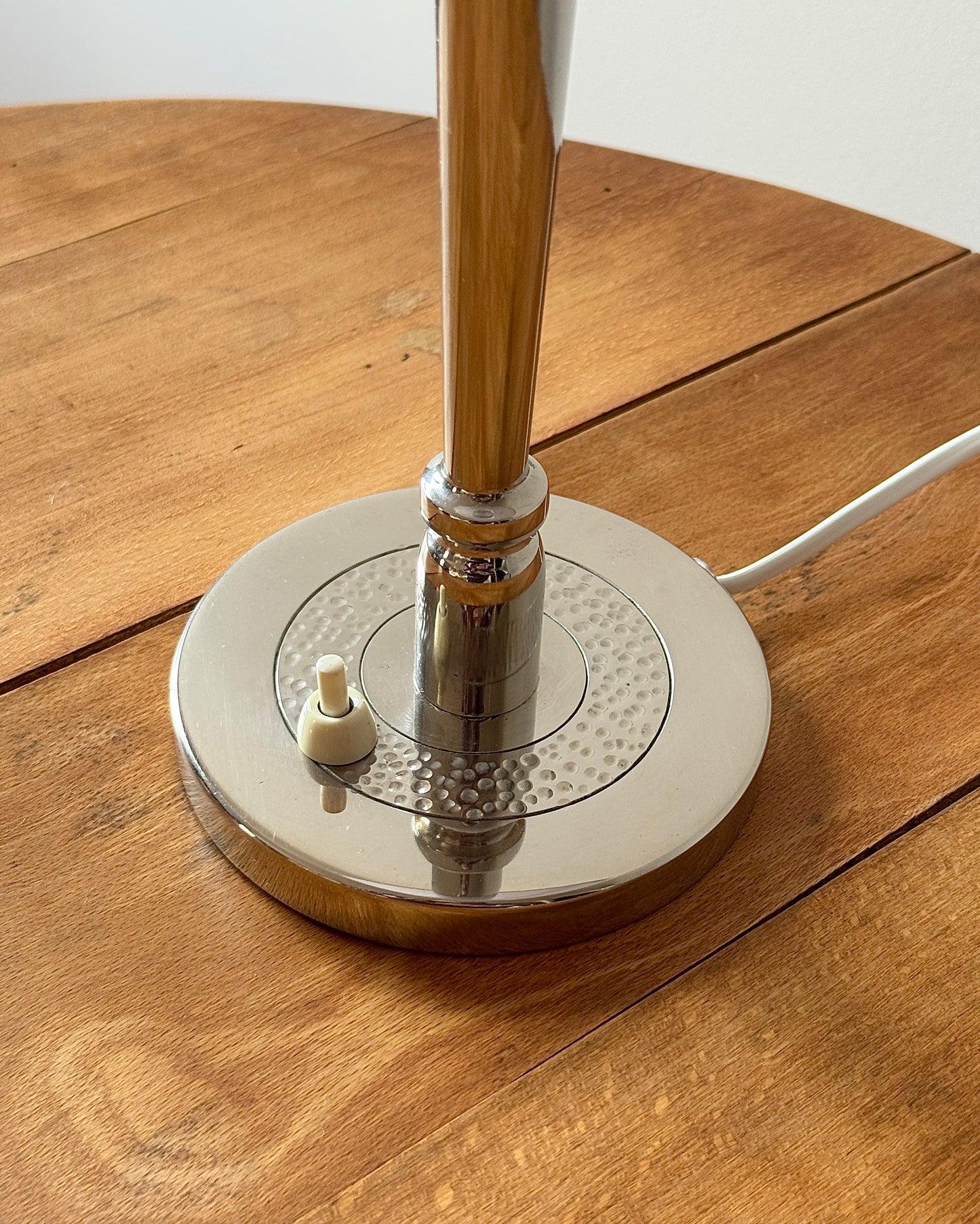 Swedish Chrome Table Lamp with Hammered Base, 1960s