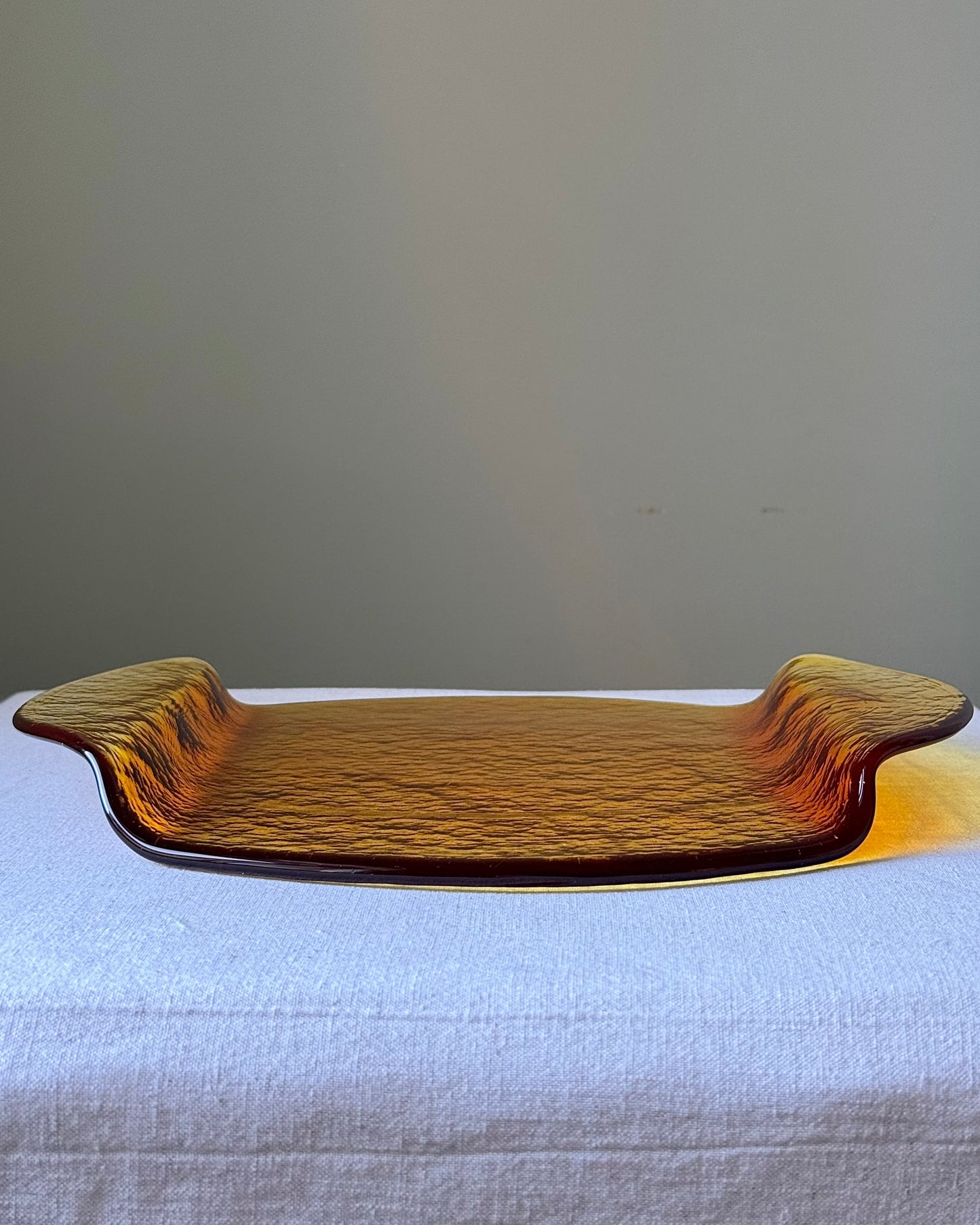 Gösta Sigvard for Lindshammar Amber Glass Platter