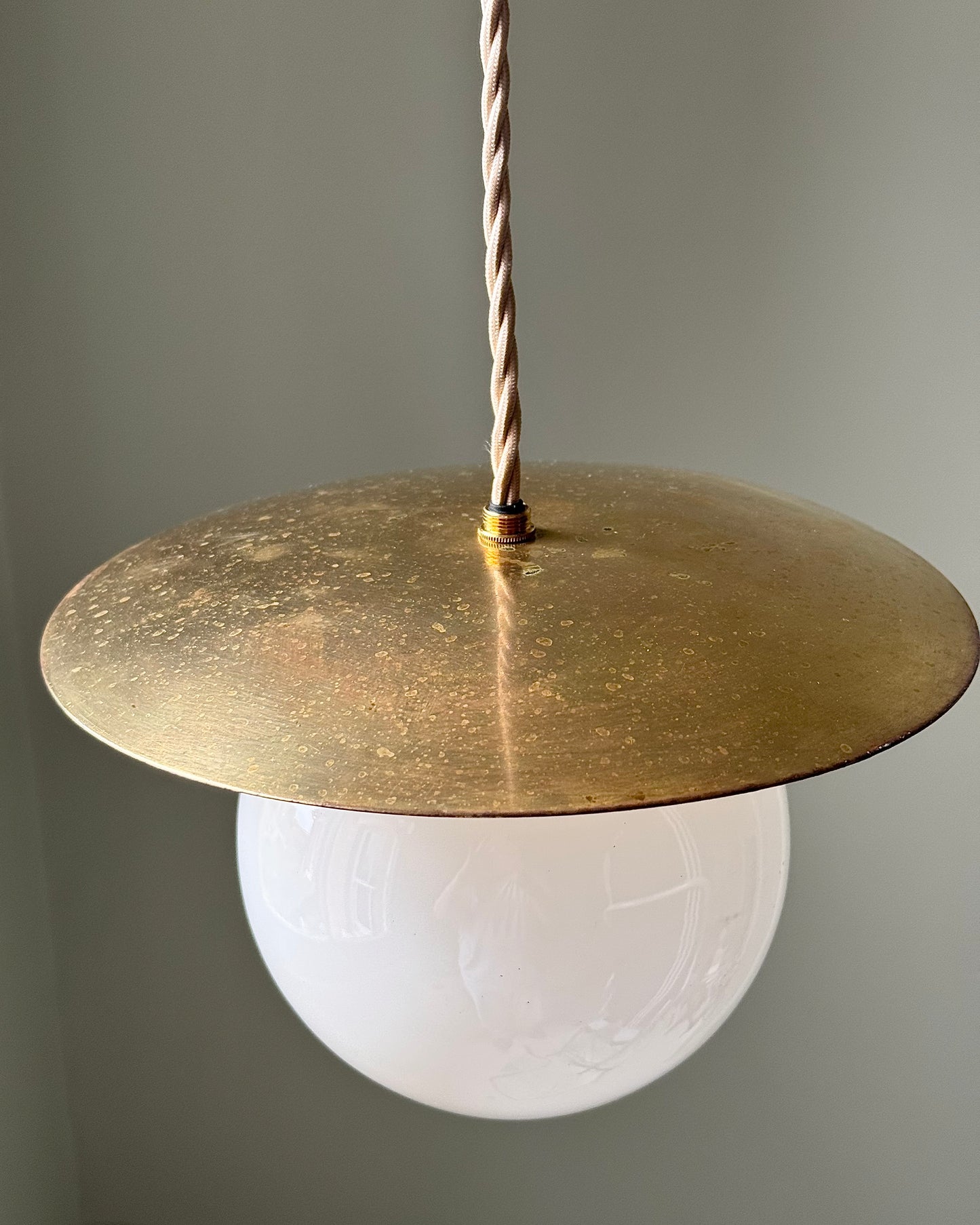 Mid-century Italian Brass Saucer Pendant
